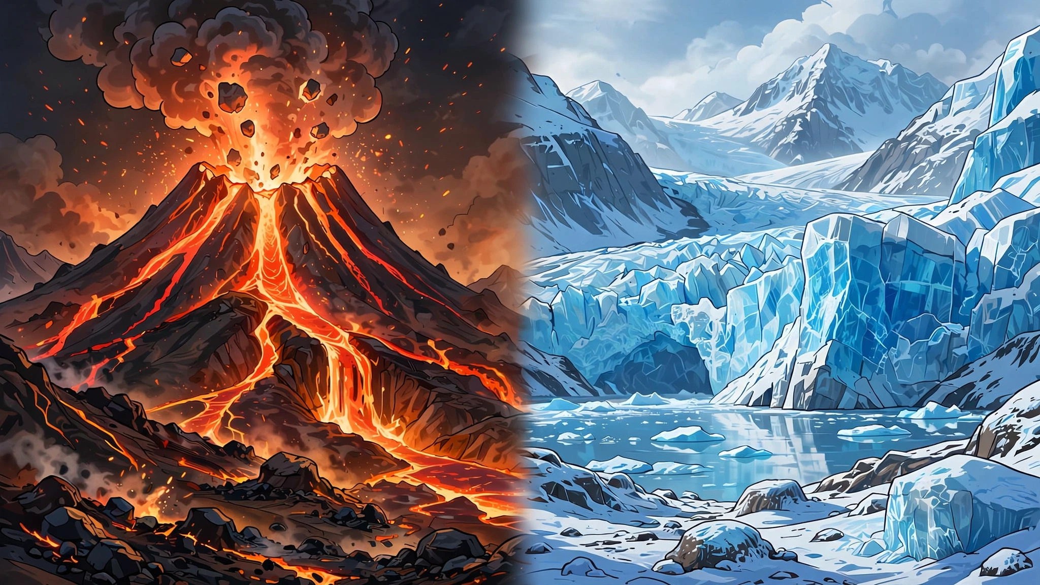 Fire and ice colliding